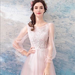 Pink flowery bridal shower dress